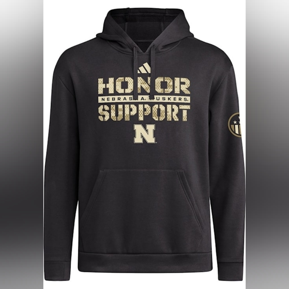 Adidas NCAA Salute To Service Nebraska Huskers Men's Hoodie In Medium NWOT
